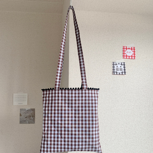 REVERSIBLE MINI TOTE ( BLK × BRN ) 001-4 トートバッグ RiRi gingham