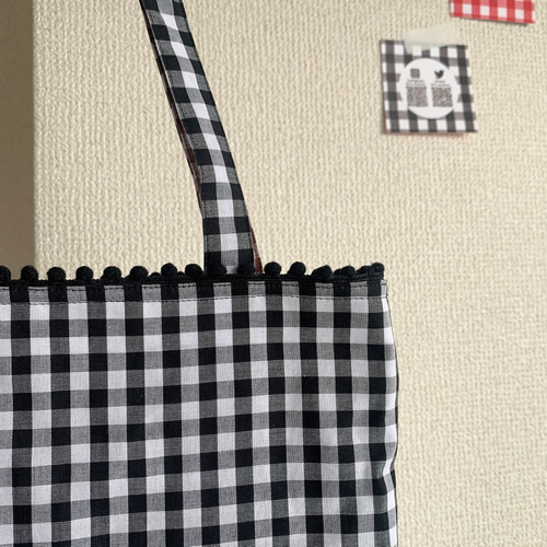 REVERSIBLE MINI TOTE ( BLK × BRN ) 001-4 トートバッグ RiRi gingham