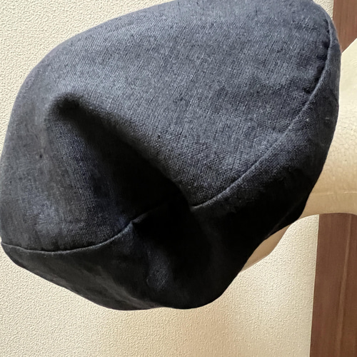 新作‼️ カタチにこだわるベレー帽 リネン インディゴブルー ベレー帽