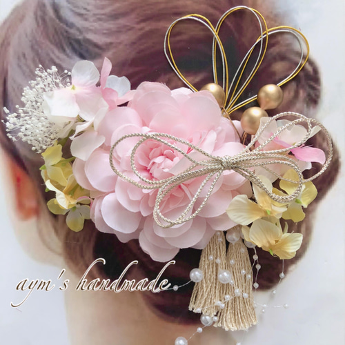 大人気♡春色〜ピンク&イエロー 和装 髪飾り 振袖 着物 袴 色打掛 成人