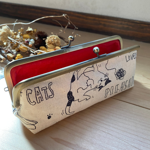 受注製作】ブスカワキャット ×朱色 縦6.5cm スマートコンパクトペン 