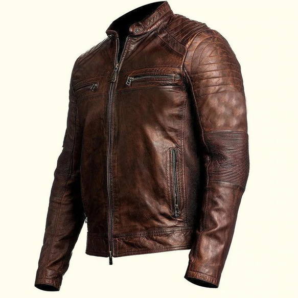 羊革アンティークワックスジャケット Sheep Leather Antique Waxed Jacket 3枚目の画像