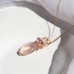 10月誕生石 ローズクォーツ・ネックレス 天然石ジュエリー