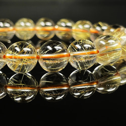 イチオシ 現品一点物 ゴールドルチル ブレスレット 金針水晶 数珠 ９－１０ミリ ２５ｇ ＳＧＲ２０ ギフトセット付 9枚目の画像
