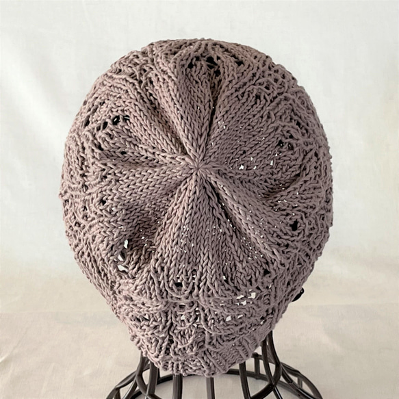 【送料無料】透かし編み帽子　H2049 3枚目の画像