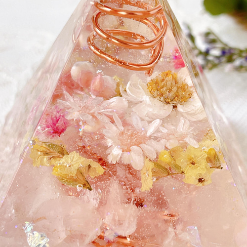 ☆再販☆春色オルゴナイト【ローズクォーツ】再販のため中のドライ