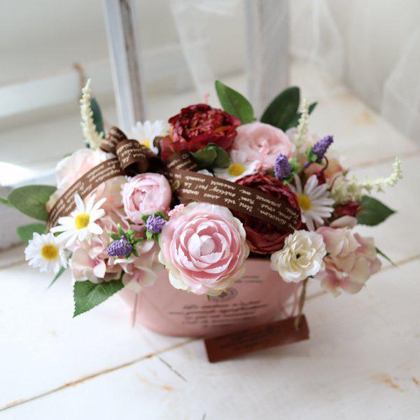 フラワーアレンジ　大人可愛いピンクグラデ　母の日　ギフト　　直送・メッセージ代筆可能