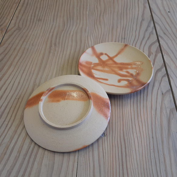 備前焼　緋襷皿2枚組 3枚目の画像