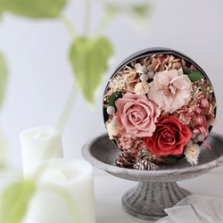 絵画のようなフラワーボックス ピンク 母の日 カーネーション 退職祝い 結婚祝い 誕生日 ローズ 12枚目の画像