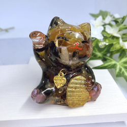 限定品］高波動 オルゴナイト 縁起物 招き猫 幸運を呼ぶ 仕事やお金の