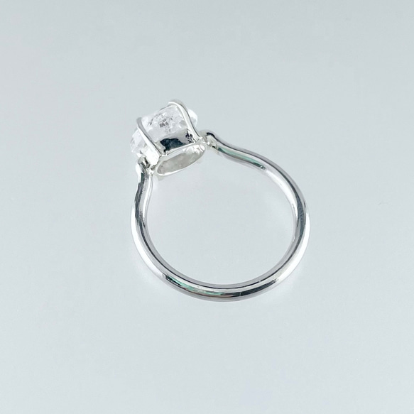 silver950リング　氷雨　　ハーキマーダイヤモンド 4枚目の画像