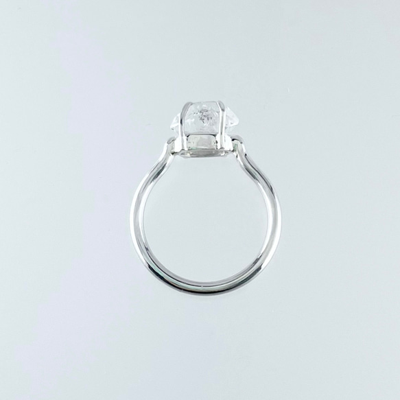silver950リング　氷雨　　ハーキマーダイヤモンド 3枚目の画像