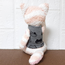 ピンクの猫さん(桜)【creema限定】靴下ぬいぐるみ/ソックドール 4枚目の画像