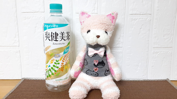 ピンクの猫さん(桜)【creema限定】靴下ぬいぐるみ/ソックドール 7枚目の画像