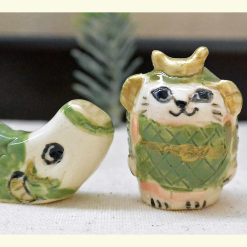 大きめ 子供の日 兜 五月人形 端午の節句 ハンドメイド 猫 犬 ハンドメイド