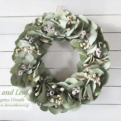 ユーカリポポラスのリース～優しい雰囲気のドライフラワー