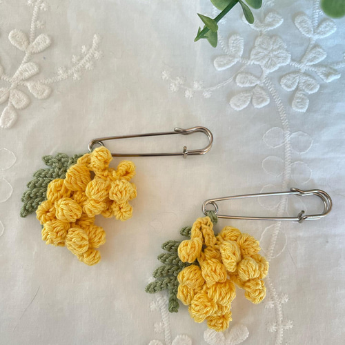 ミモザのヘアアクセサリー ポニーフック・ヘアカフス ☆のんびりニット