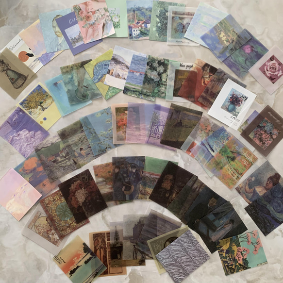 6.【60枚】ヴィンテージ筆記用紙カードスクラップ　コラージュ素材 1枚目の画像
