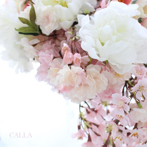 Sakura clutch bouquet ブートニア付《オプション》思い出のブーケをリースに♡ 4枚目の画像