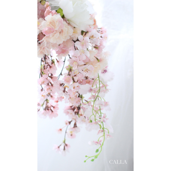 Sakura clutch bouquet ブートニア付《オプション》思い出のブーケをリースに♡ 7枚目の画像