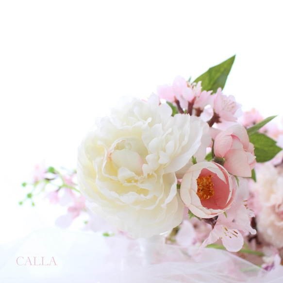 Sakura clutch bouquet ブートニア付《オプション》思い出のブーケをリースに♡ 8枚目の画像