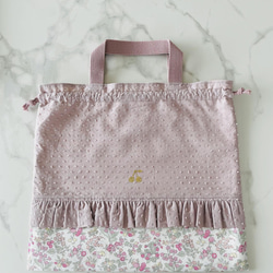 受注生産】入学入園5点セット ♡赤チェック♡ レッスンバッグ