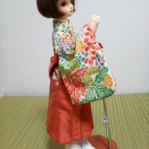 DOLK 1／4ドール用 カスタムドール ミニ丈着物・袴Set(蘇芳