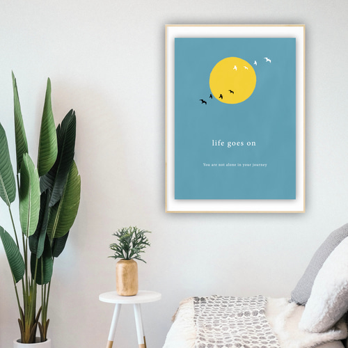 ミニマリストアート 太陽と自然 A4