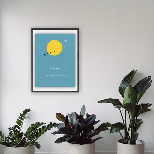ミニマリストアート 太陽と自然 A4