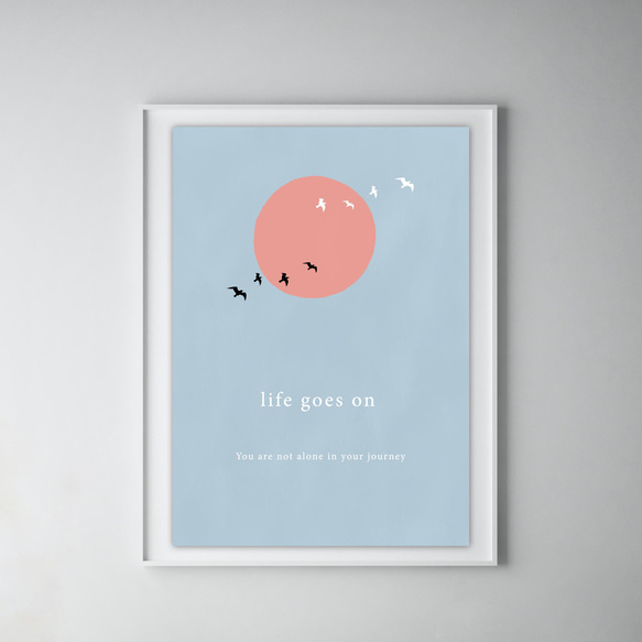 グラフィックデザインポスター life-Sun /鳥 自然  太陽 月 イラスト モダンデザイン ミニマルアート 6枚目の画像