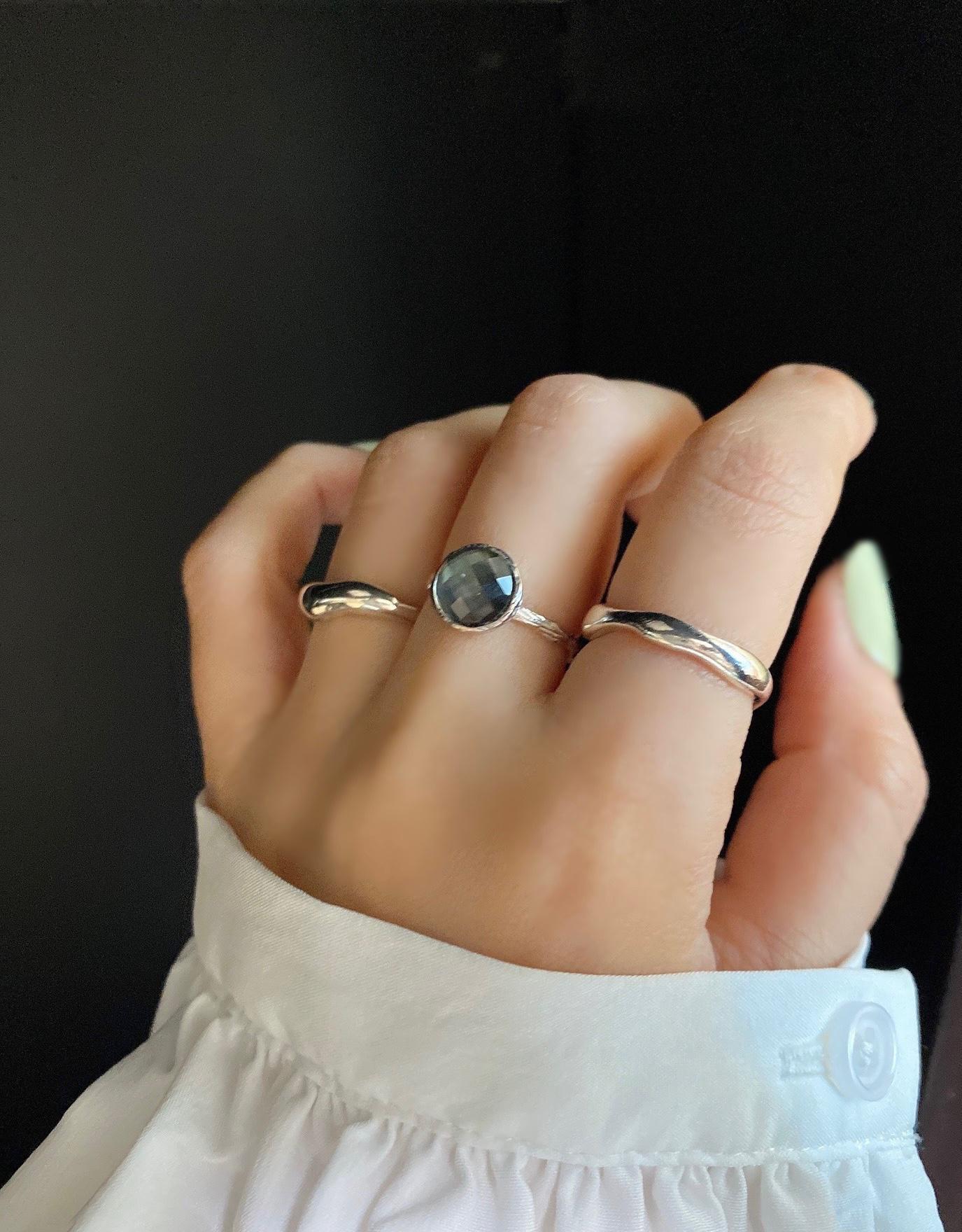 ෆブラックシェル×クリスタルAAAカボションカット指輪RG70ෆ ෆブラックシェル×クリスタルAAAカボションカット指輪RG70ෆ