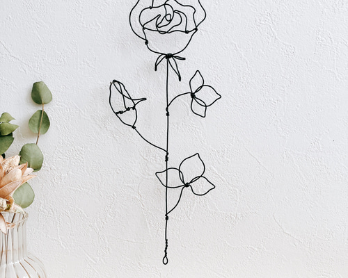 薔薇 ワイヤーアート ワイヤークラフト ウォールステッカー・ウォール
