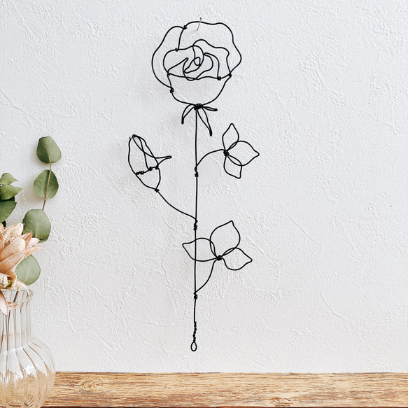 薔薇 ワイヤーアート ワイヤークラフト ウォールステッカー・ウォール