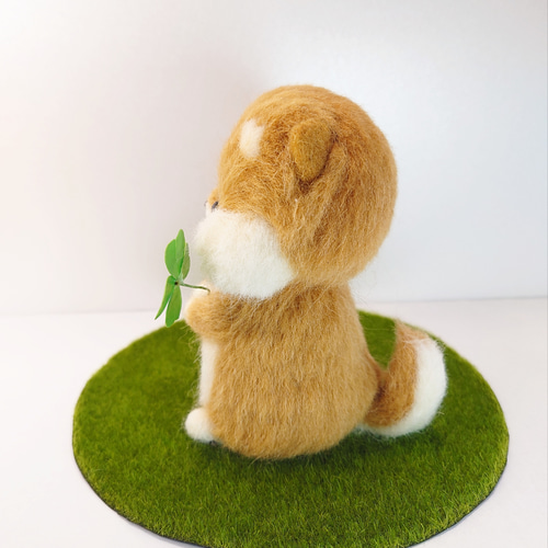 四つ葉のクローバー柴犬 ～Wool Farm～ 羊毛フェルト 羊毛フェルト