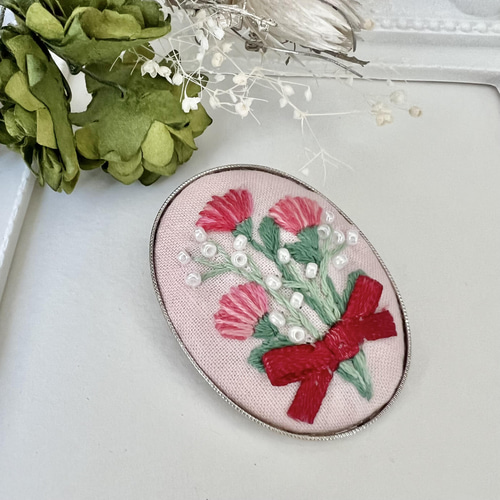 まなみんです様専用 秋のブーケブローチ＋紅葉の立体刺繍