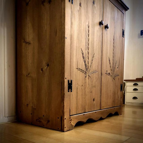 ♪サイズ変更可 stdキャビネット アメリカンカントリー 彫刻 麦穂彫刻