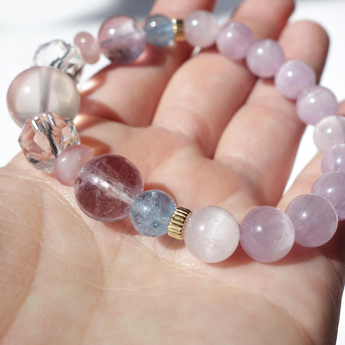 一点もの】宝石質スターローズクォーツとミルキークンツァイトの大ぶり