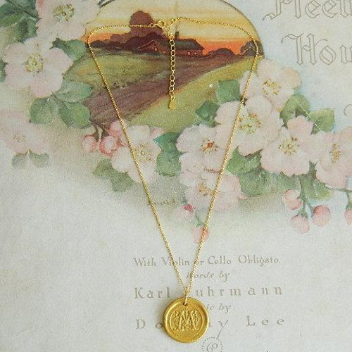 専用　イニシャルＭ イニシャルM シーリングスタンプネックレス 英国ヴィクトリアン