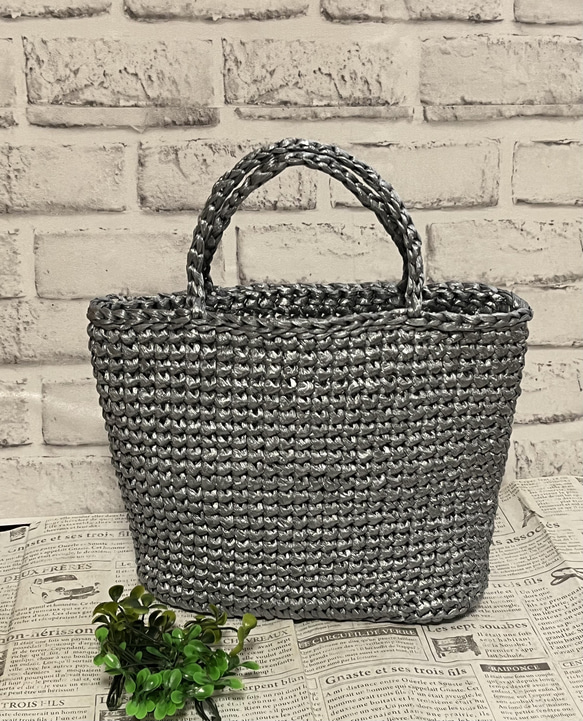 スズランテープトートバッグ シルバー 【日本国内送料無料】受注制作  