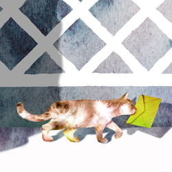 「レトロ仲間」　電話ボックス　郵便ポスト　なまこ壁　ネコ　イラスト 6枚目の画像