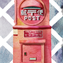 「レトロ仲間」　電話ボックス　郵便ポスト　なまこ壁　ネコ　イラスト 4枚目の画像