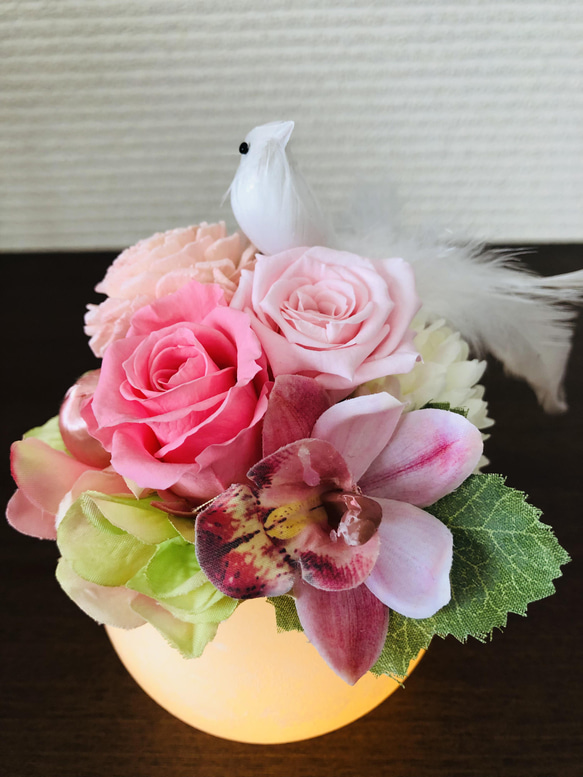 癒されアロマ キャンドル まあるくほのかに香る&灯る…lucky bird pink 4枚目の画像