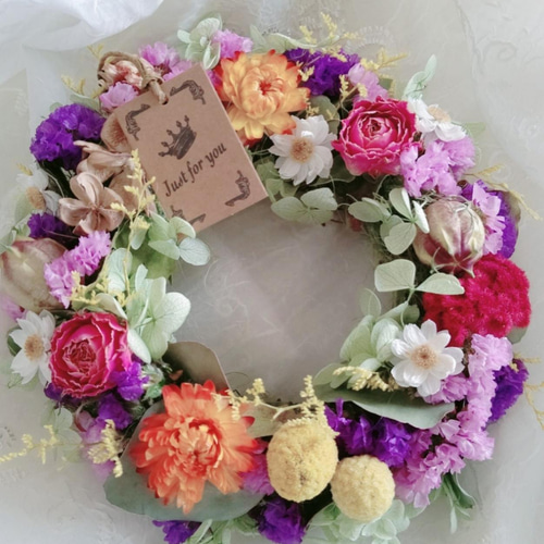 ドライフラワー リース 母の日ギフトにも ドライフラワー petit