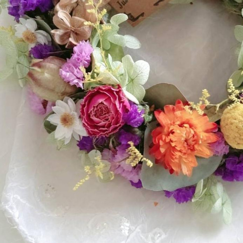 ドライフラワー リース 母の日ギフトにも ドライフラワー petit