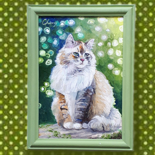 【サイベリアン】アクリル画 F4 動物画 絵画 サイベリアン】アクリル画 F4 動物画 絵画