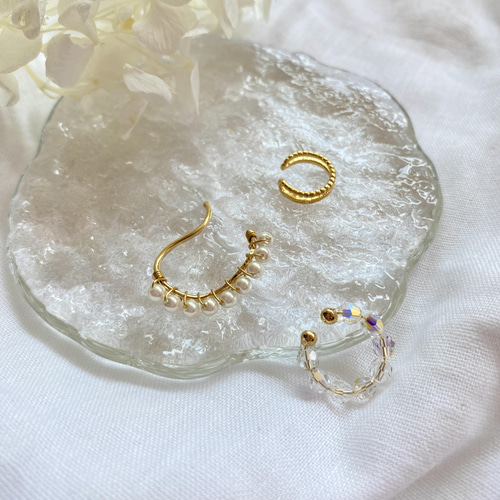 127☻ハンドメイド*お得な3点セット 大粒パール べっ甲 クリップ