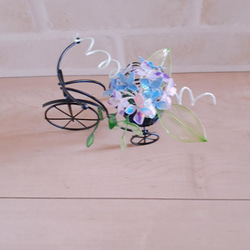 紫陽花の花束　自転車　アメリカンフラワー 3枚目の画像