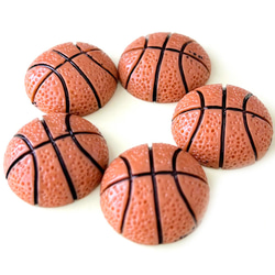 デコパーツ スポーツ ボール  5個（バスケットボール）ハンドメイド キッズ 子供 手芸材料  pt-1824 3枚目の画像
