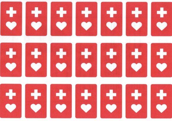 送料無料【たなべさんちのシール × ヘルプマーク】5シート(シール105枚) 障がい者シール 発達障害・知的障害 自閉症 4枚目の画像