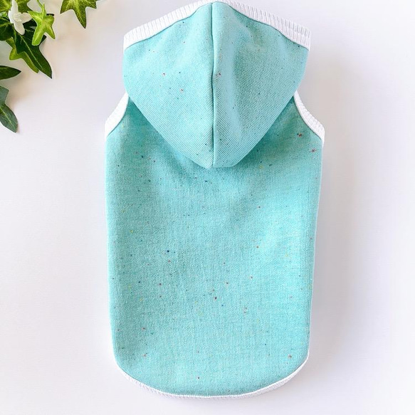 犬服 カラーネップミントグリーンパーカー ペット服・アクセサリー